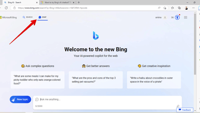 كيفية استخدام روبوت الدردشة في Bing الجديد