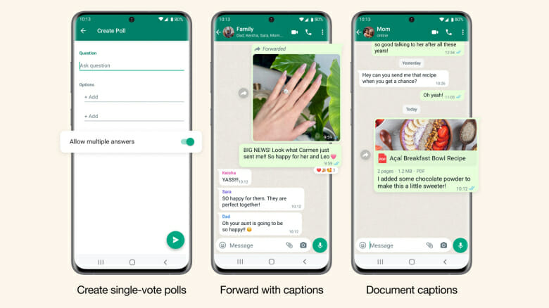 ميزات WhatsApp الجديدة: نسخ احتياطي أسهل ، واستطلاعات رأي وأوصاف أفضل للصور أو مقاطع الفيديو
