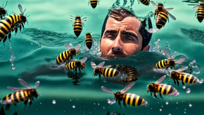 لماذا لا يجب عليك أبدا القفز في الماء للهروب من النحل؟
